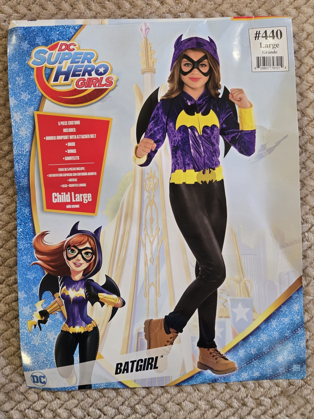 Batgirl Kids Costume - Purple and Black, Child Large